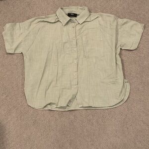 Able Short-Sleeve Button-Up Shirt in Light Sage 0309
